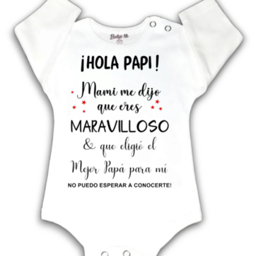 Este body personalizado es un pequeño recordatorio de la increíble aventura que compartimos juntos. En su suave tela, encontrarás el amor y el cariño con los que fue diseñado, y en cada puntada, la dedicación de un padre que siempre está ahí.